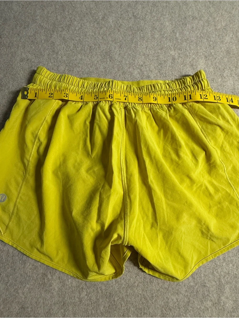 lululemon athletica Yellow Running Shorts with Peloton Detail